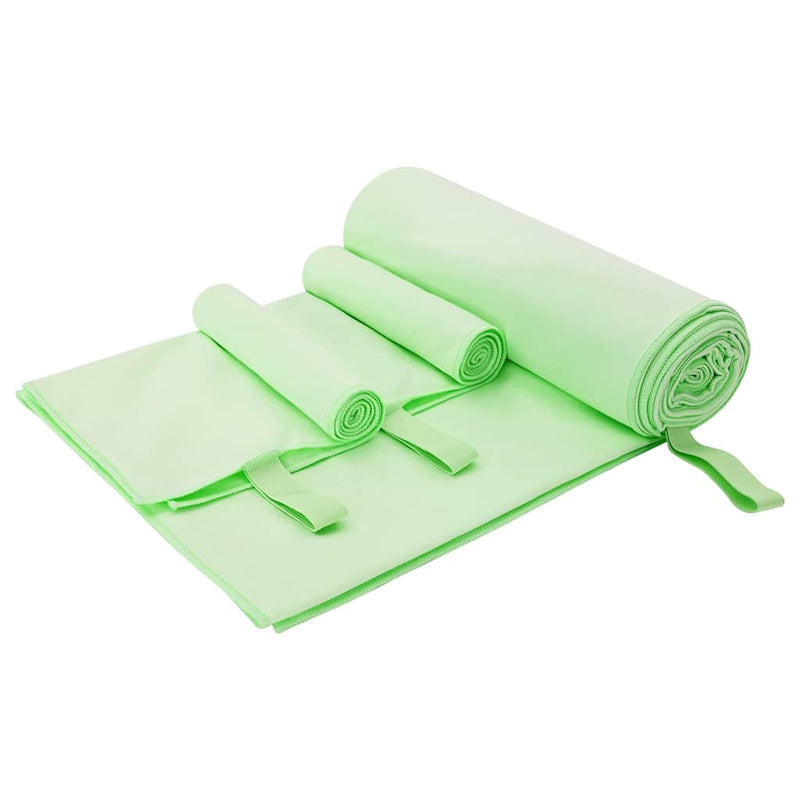 Afbeelding laden in galerijviewer, Vidaxl set van sporthanddoeken 3 pcs groen polyester en polyamide
