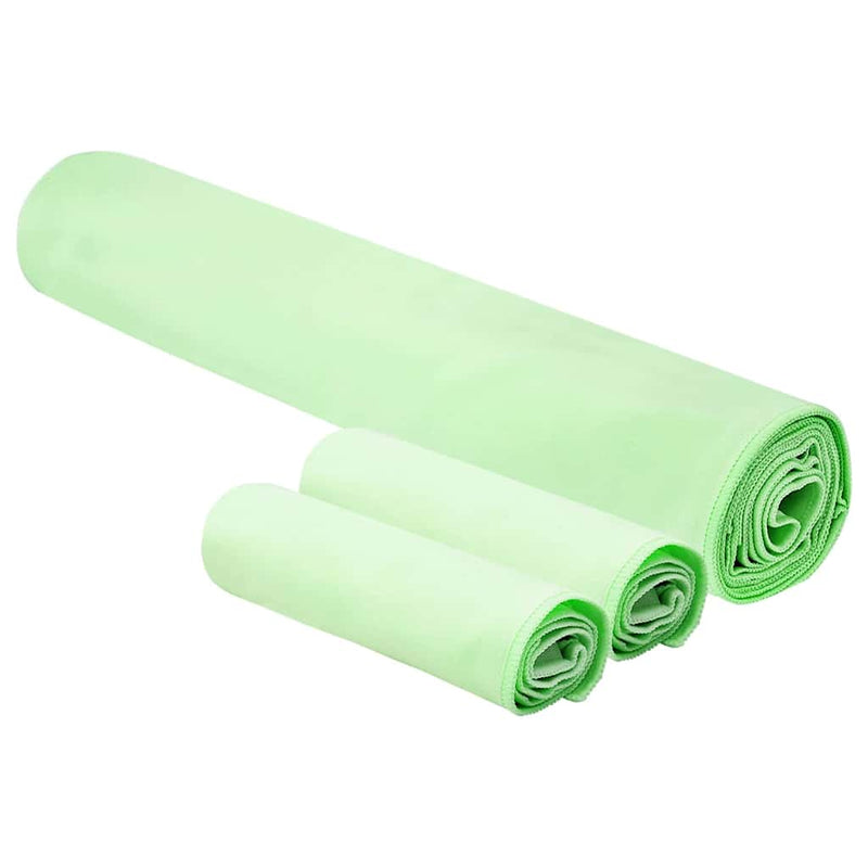 Afbeelding laden in galerijviewer, Vidaxl set van sporthanddoeken 3 pcs groen polyester en polyamide
