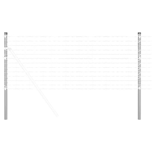 Vidaxl afrasteringspaal 12 pcs zilver 50 cm poedergecoat staal