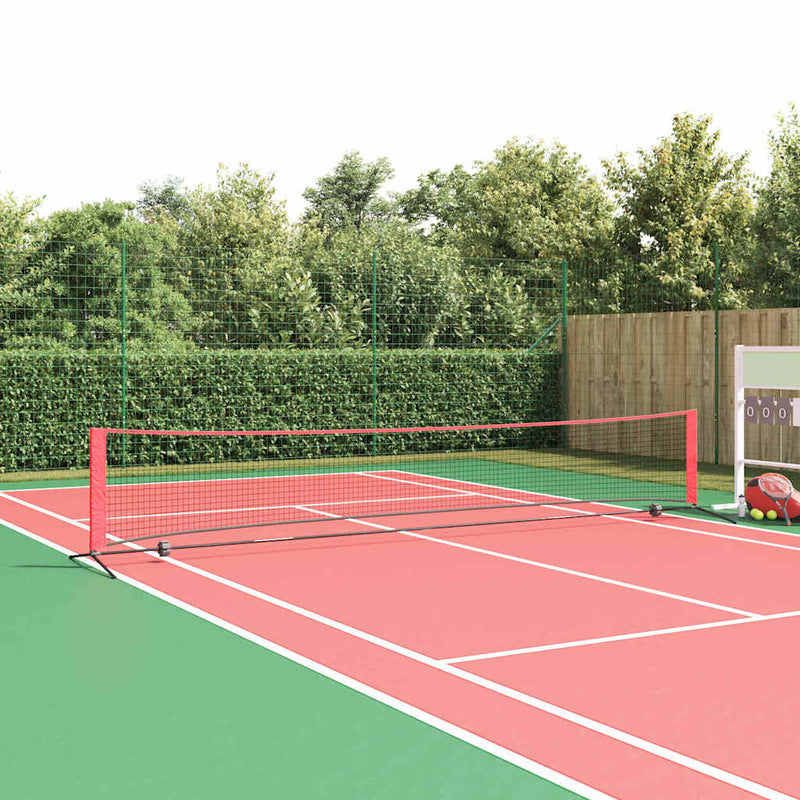 Afbeelding laden in galerijviewer, Vidaxl tennisnet zwart en rood 494,5 x 90 x 87 cm polyester
