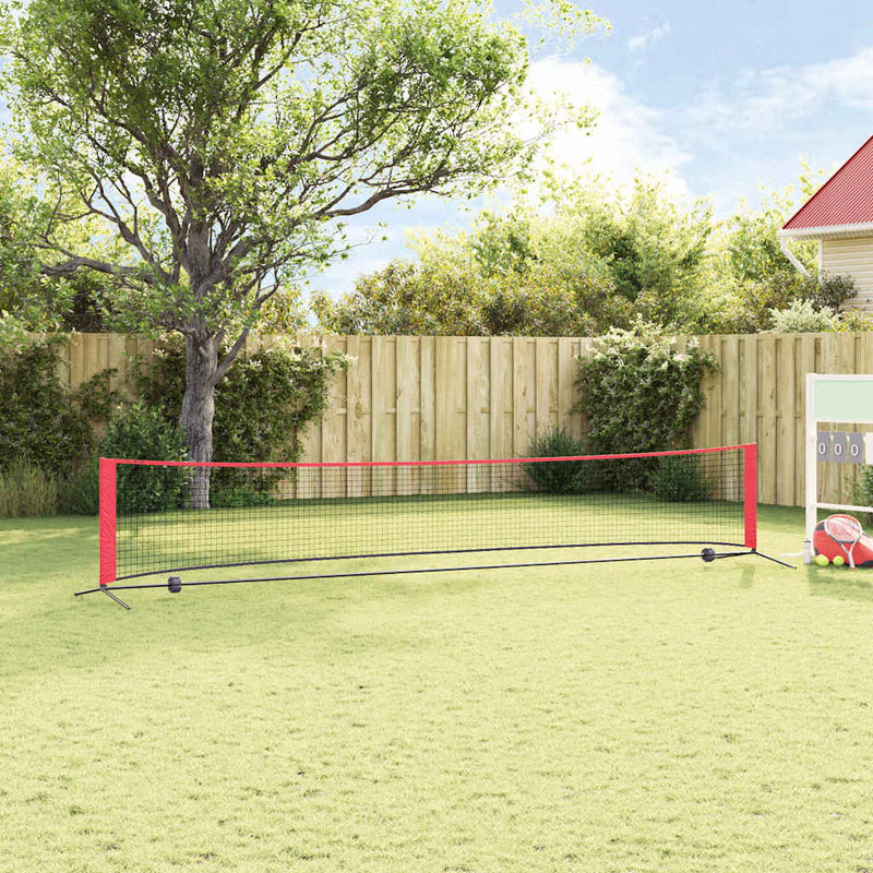 Afbeelding laden in galerijviewer, Vidaxl tennisnet zwart en rood 494,5 x 90 x 87 cm polyester
