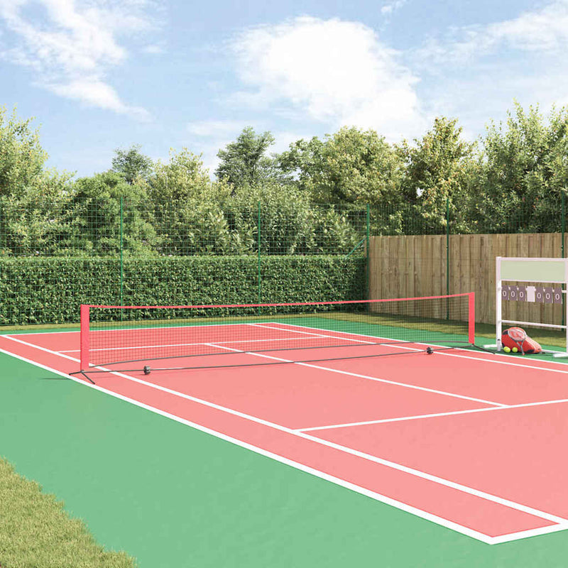 Afbeelding laden in galerijviewer, Vidaxl tennisnet zwart en rood 595 x 90,5 x 87 cm polyester
