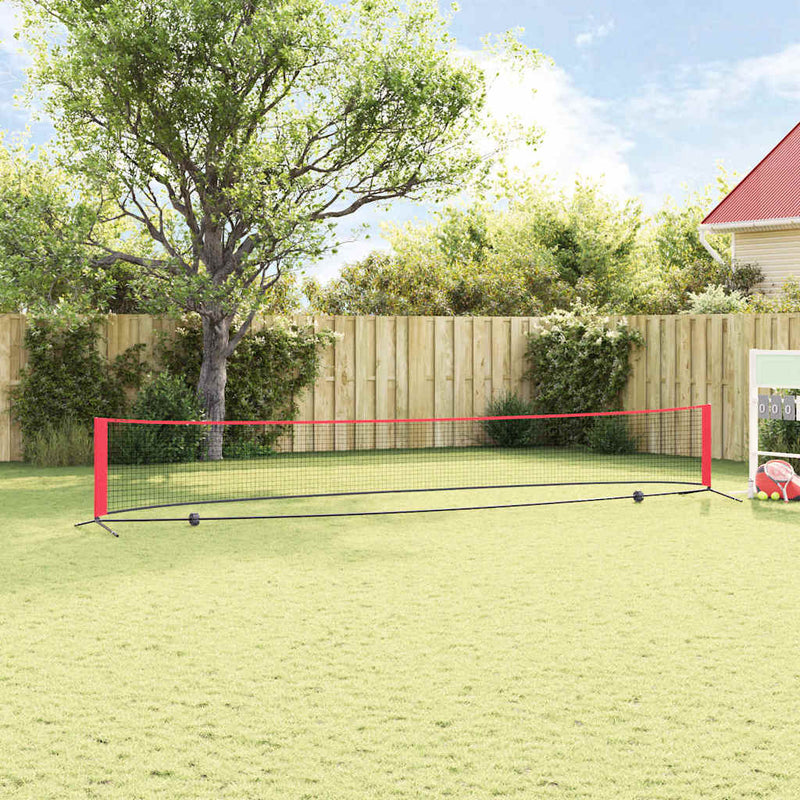 Afbeelding laden in galerijviewer, Vidaxl tennisnet zwart en rood 595 x 90,5 x 87 cm polyester
