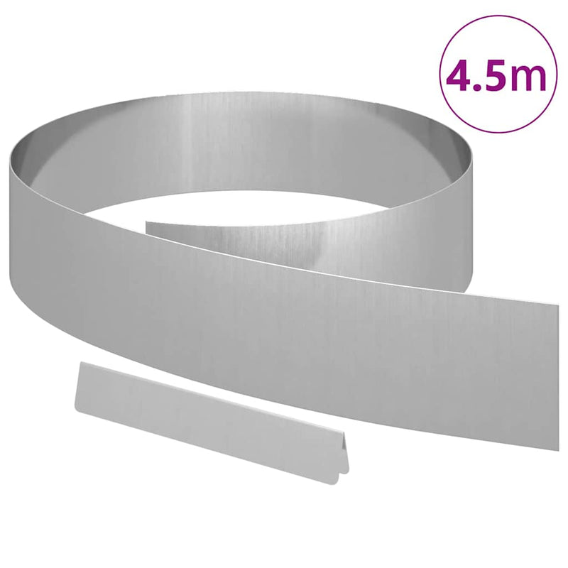 Afbeelding laden in galerijviewer, Vidaxl tuinrand zilver 450 x 0.05 x 15 cm gegalvaniseerd staal
