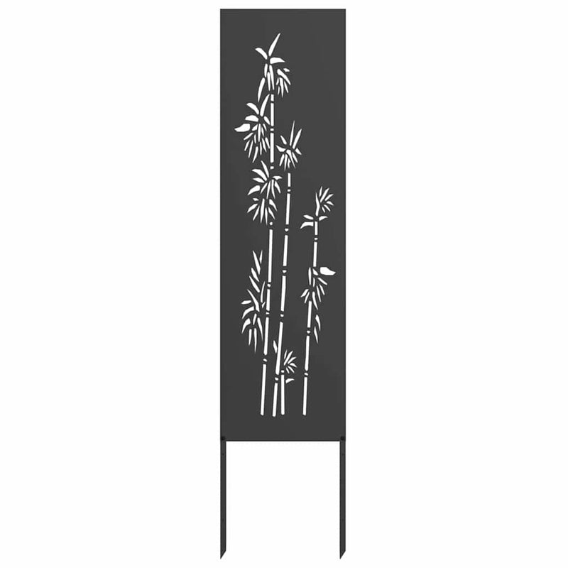 Afbeelding laden in galerijviewer, Vidaxl tuin privacy screen bloemen zwart 32 x 140 cm koudgewalst staal

