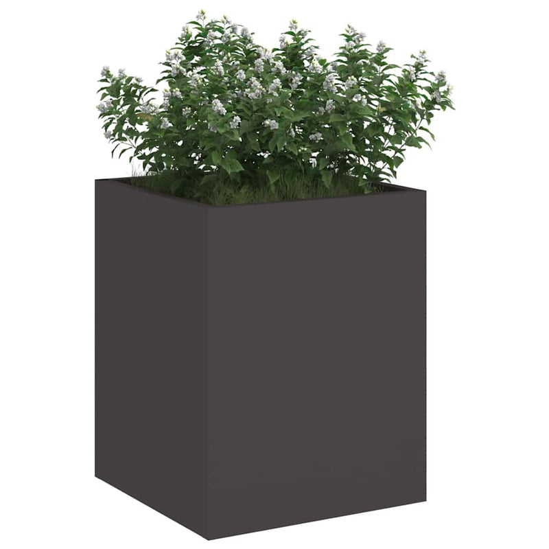 Afbeelding laden in galerijviewer, Vidaxl tuin bloempot zwart 32 x 32 x 40 cm koudgewalst staal
