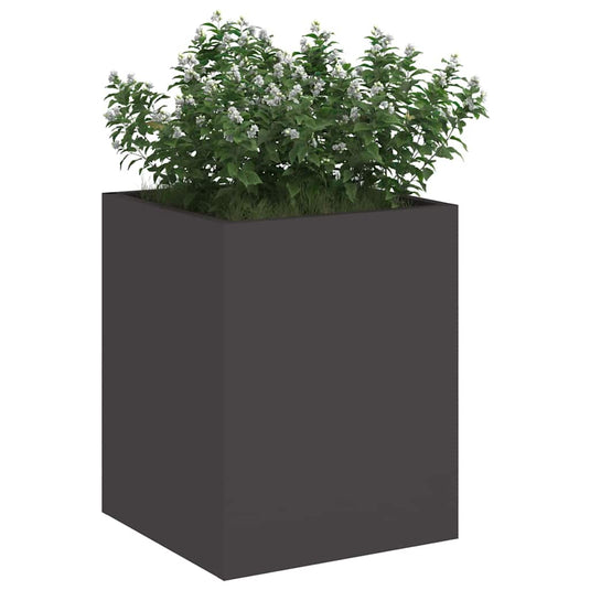 Vidaxl tuin bloempot zwart 32 x 32 x 40 cm koudgewalst staal