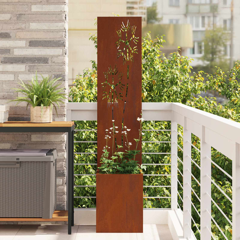 Afbeelding laden in galerijviewer, Vidaxl tuin privacy screen roestig 32 x 32 x 150 cm cortenstaal
