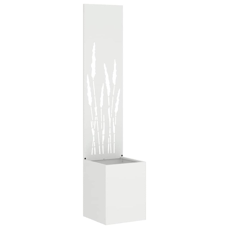 Afbeelding laden in galerijviewer, Vidaxl tuin privacy screen fretwerk wit 32 x 140 cm koudgewalst staal
