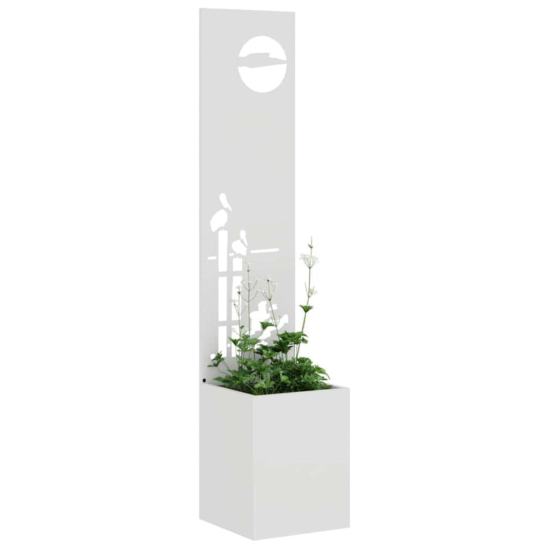 Afbeelding laden in galerijviewer, Vidaxl tuin privacy screen wit 32 x 32 x 150 cm koudgewalst staal
