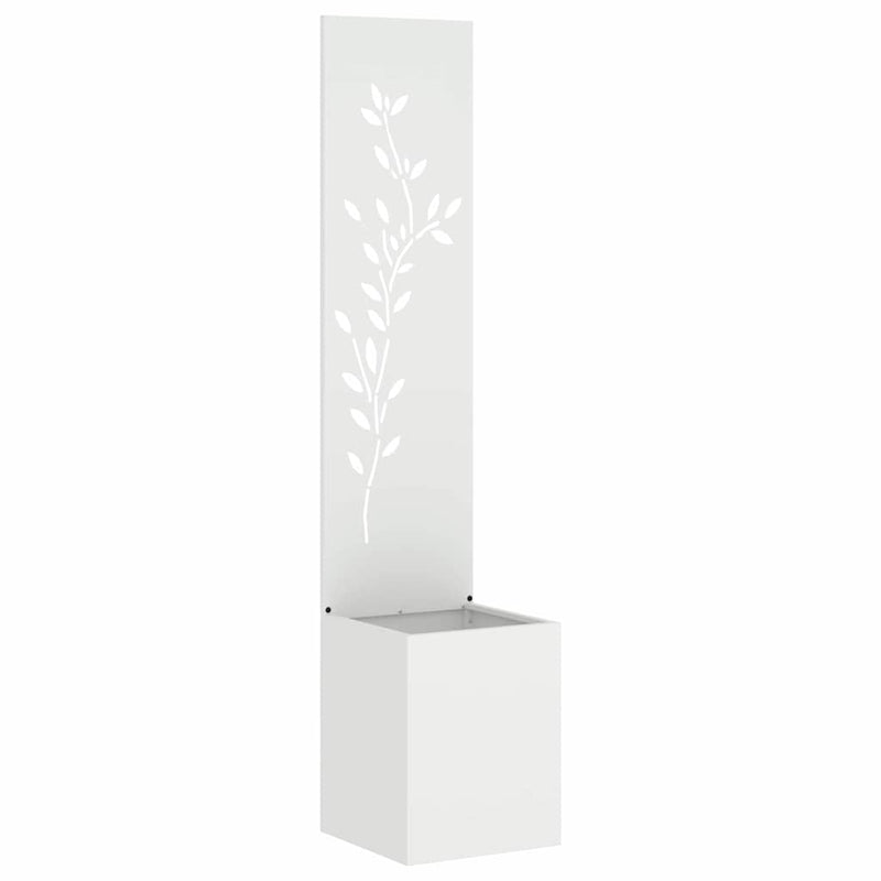 Afbeelding laden in galerijviewer, Vidaxl tuin privacy screen wit 32 x 32 x 150 cm koudgewalst staal
