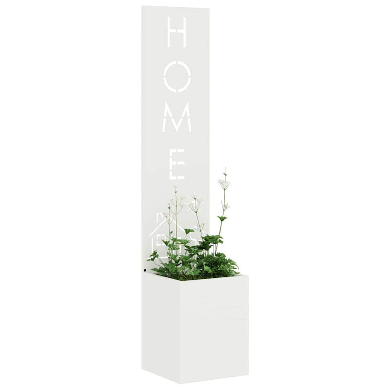 Afbeelding laden in galerijviewer, Vidaxl tuin privacy screen wit 32 x 32 x 150 cm koudgewalst staal
