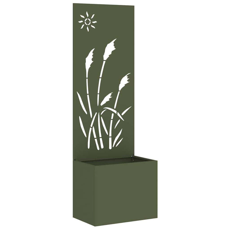 Afbeelding laden in galerijviewer, Vidaxl tuin privacy screen olijfgroen 50 x 140 cm koudgewalst staal
