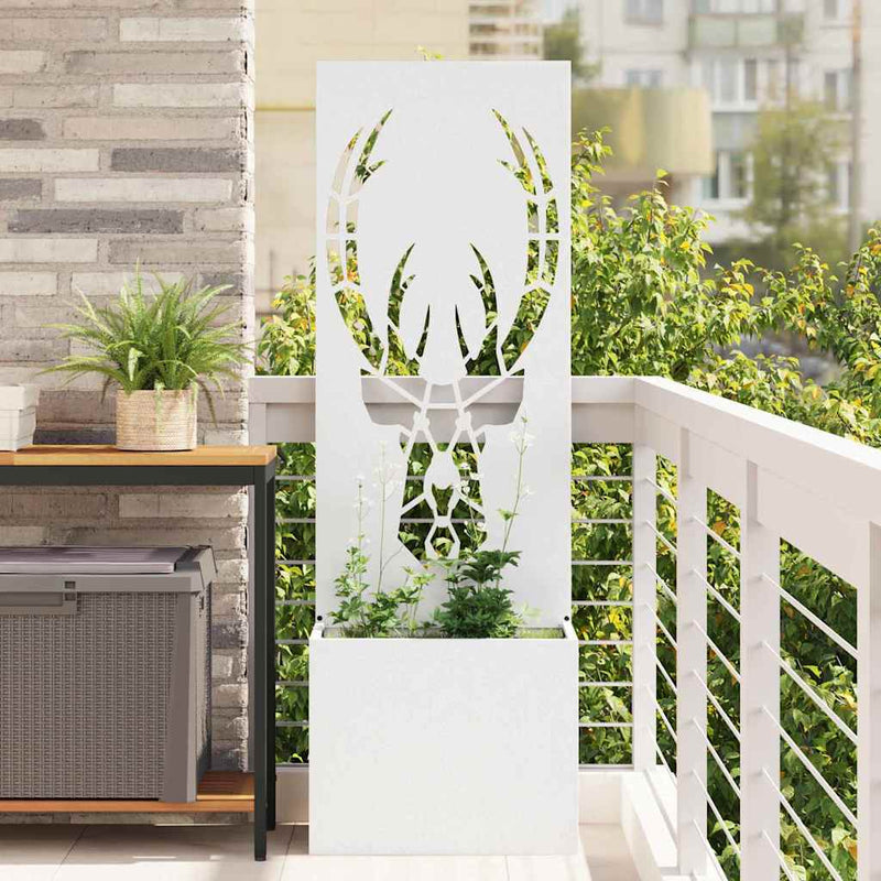 Afbeelding laden in galerijviewer, Vidaxl tuin privacy screen wit 50 x 32 x 150 cm koudgewalst staal

