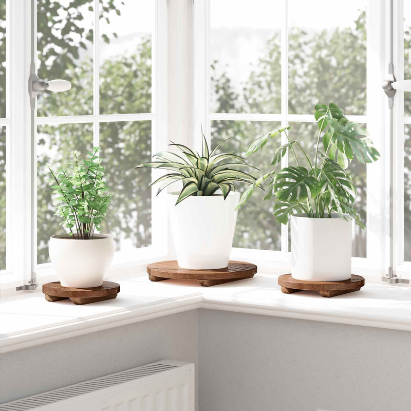 Afbeelding laden in galerijviewer, Vidaxl plant stool 3 st naturel 29 x 29 x 3,5 cm mahoniehout
