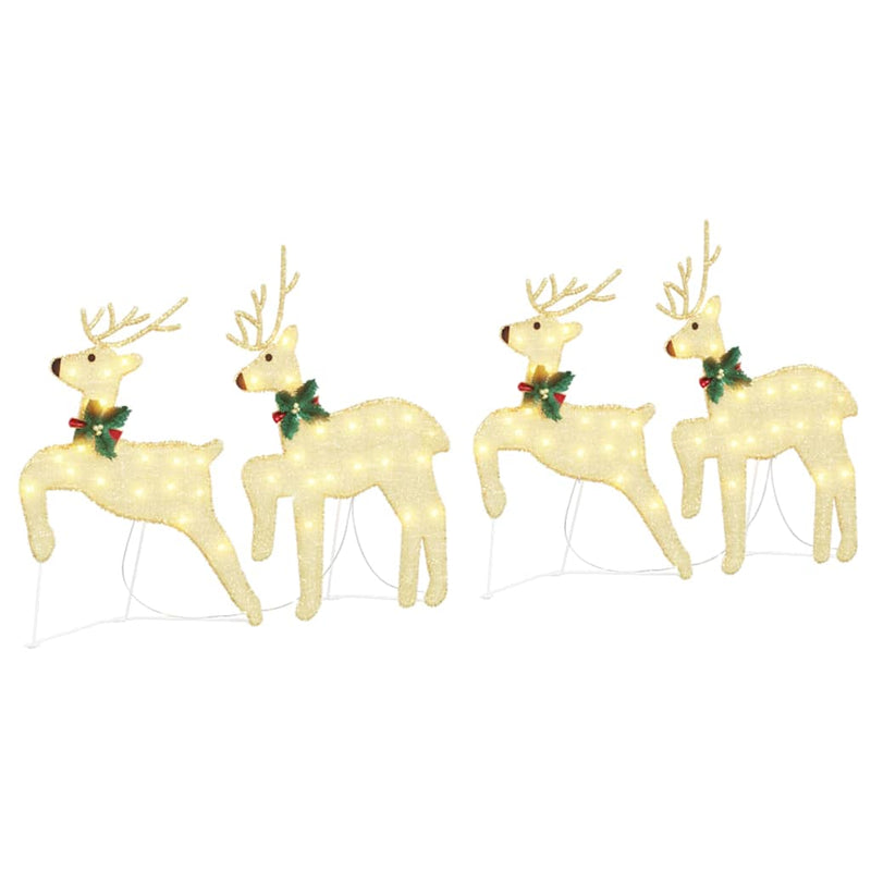 Afbeelding laden in galerijviewer, Vidaxl led rendieren 4 pcs goud stof
