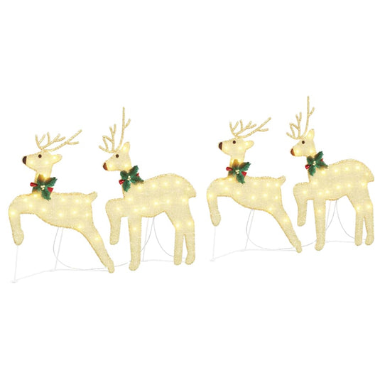 Vidaxl led rendieren 4 pcs goud stof