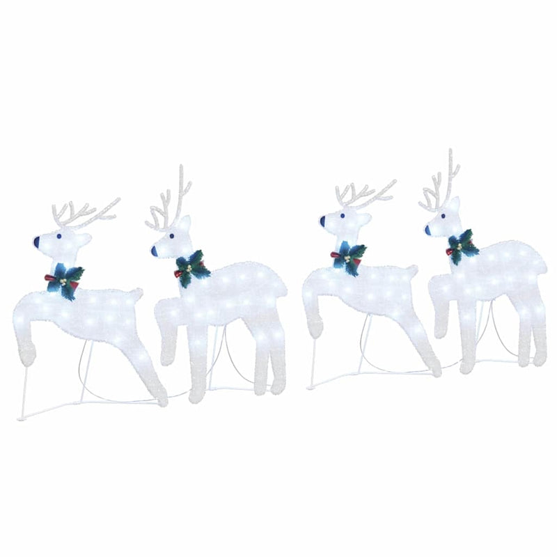 Afbeelding laden in galerijviewer, Vidaxl led rendieren 4 pcs zilver stof
