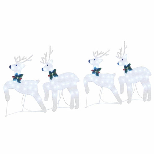Vidaxl led rendieren 4 pcs zilver stof