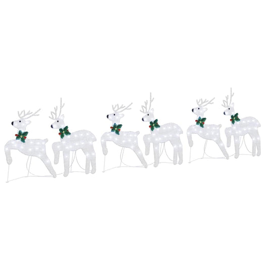 Vidaxl led rendieren 6 pcs zilver stof