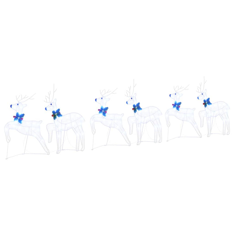 Afbeelding laden in galerijviewer, Vidaxl led rendieren 6 pcs wit stof
