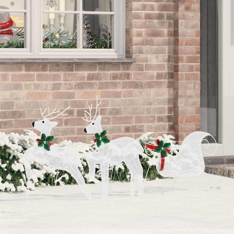 Afbeelding laden in galerijviewer, Vidaxl led rendieren 3 pcs koud wit stof

