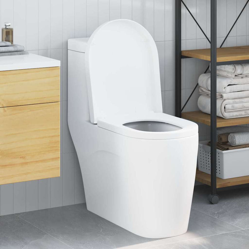 Afbeelding laden in galerijviewer, Vidaxl toiletzitting verstelbaar wit 48 x 36,5 x 4,5 cm polypropyleen
