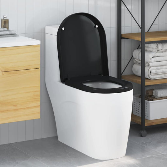 Vidaxl toiletzitting zwart 48 x 36,5 x 4,5 cm polypropyleen