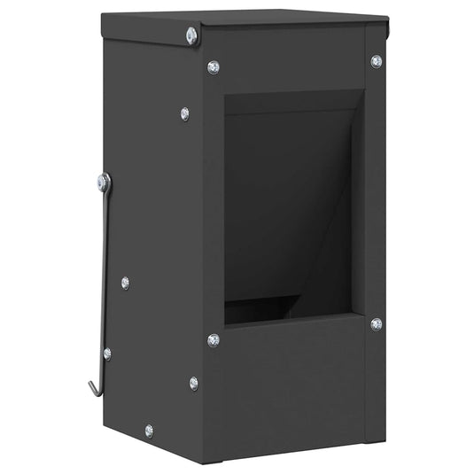 Vidaxl konijnenvoer zwart 12,5 x 12,5 x 25 cm koudgewalst staal