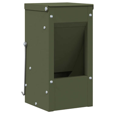 Vidaxl konijnenvoer olijf groen 12,5 x 12,5 x 25 cm koudgewalst staal