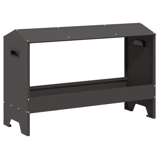 Vidaxl kippen voederbak zwart 81 x 32 x 53,5 cm koudgewalst staal
