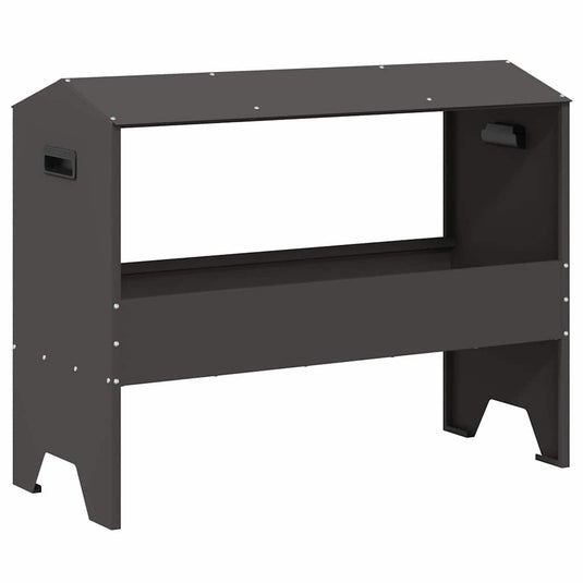 Vidaxl voederbak voor vee zwart 79 x 35 x 62 cm koudgewalst staal