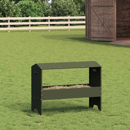 Vidaxl voederbak voor vee olijf groen 79 x 35 x 62 cm