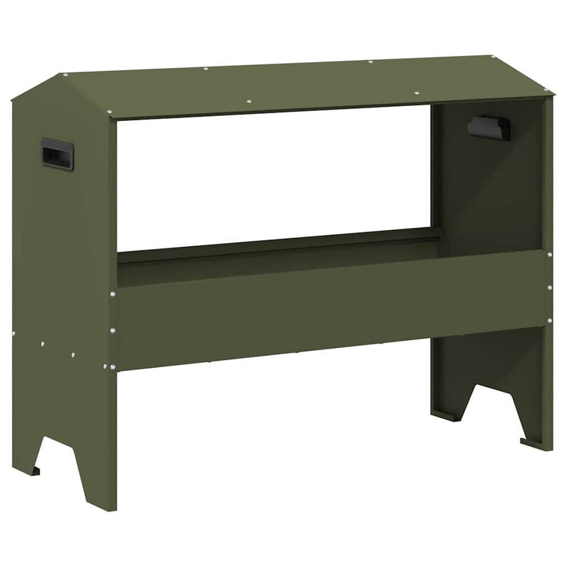 Afbeelding laden in galerijviewer, Vidaxl voederbak voor vee olijf groen 79 x 35 x 62 cm

