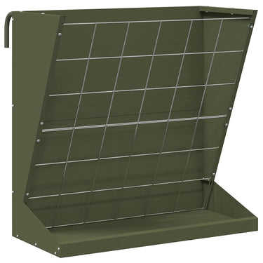Vidaxl hooi feeder olijf groen 71 x 33 x 70 cm koudgewalst staal