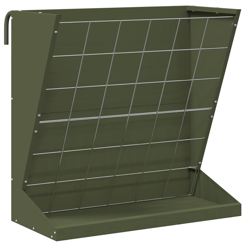 Afbeelding laden in galerijviewer, Vidaxl hooi feeder olijf groen 71 x 33 x 70 cm koudgewalst staal

