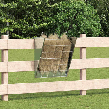 Vidaxl hangend hooi feeder zilver 61 x 33 x 66 cm gegalvaniseerd staal