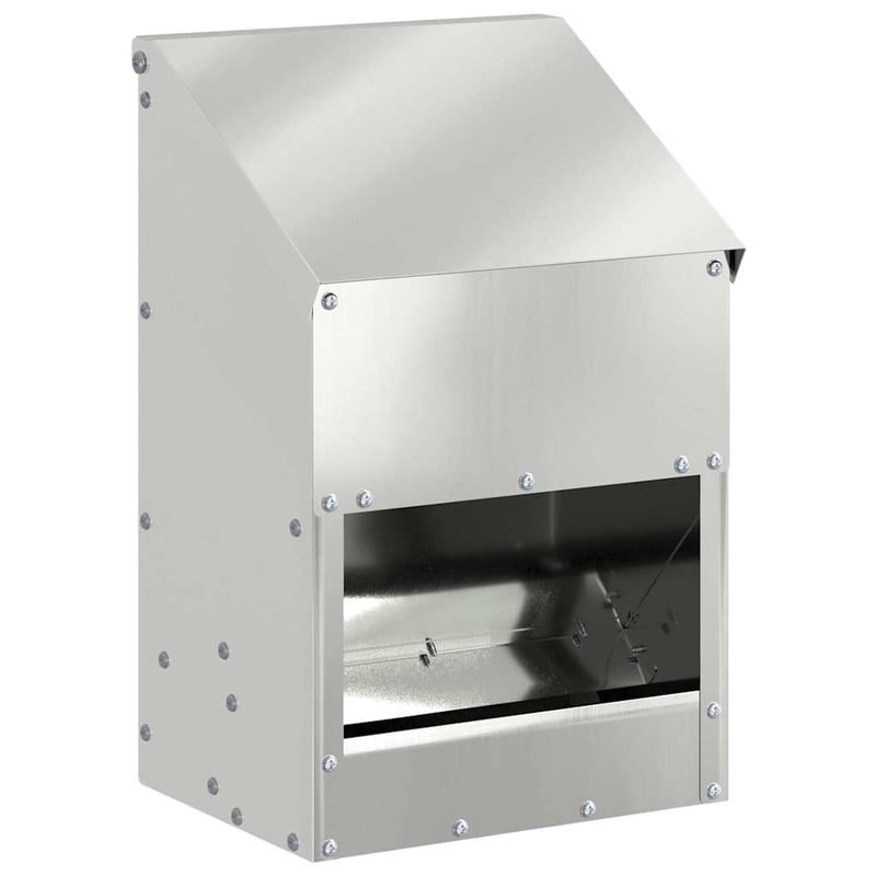 Afbeelding laden in galerijviewer, Vidaxl kip voerbak zilver 21 x 16 x 33 cm gegalvaniseerd staal
