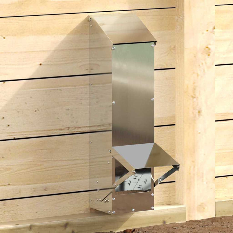 Afbeelding laden in galerijviewer, Vidaxl kip voerbak zilver 13 x 12 x 51 cm gegalvaniseerd staal
