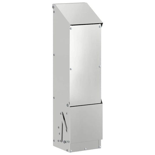 Vidaxl kip voerbak zilver 13 x 12 x 51 cm gegalvaniseerd staal
