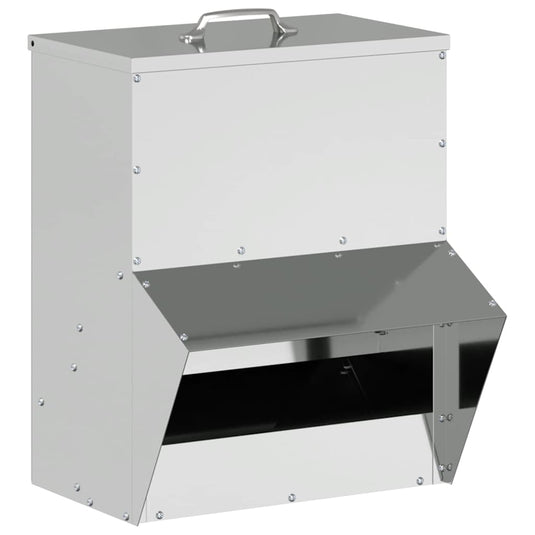 Vidaxl kip voerbak zilver 20 x 25 x35 cm gegalvaniseerd staal