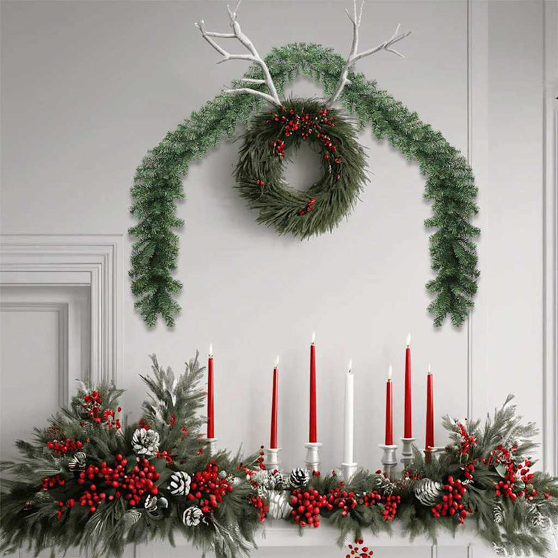 Afbeelding laden in galerijviewer, Vidaxl kerstkrans 2 pcs groen 20 m pvc
