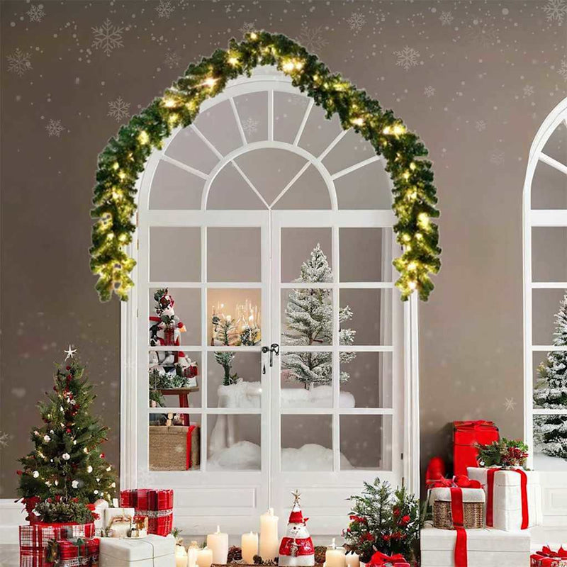 Afbeelding laden in galerijviewer, Vidaxl kerstkrans met 600 led 2 pcs groen pvc
