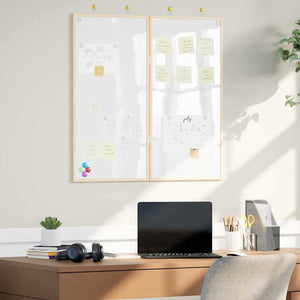 Vidaxl bulletinbord 80 x 80 x 1.4 cm massief grenenhout wit opvouwbaar