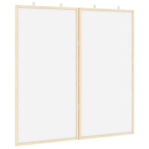 Vidaxl bulletinbord 80 x 80 x 1.4 cm massief grenenhout wit opvouwbaar