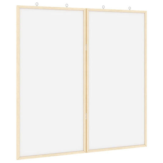 Vidaxl bulletinbord 80 x 80 x 1.4 cm massief grenenhout wit opvouwbaar