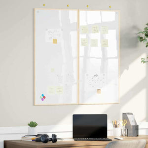 Vidaxl bulletinbord 100 x 100 x 1,4 cm massief grenenhout wit