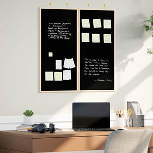 Vidaxl bulletinbord 80 x 80 x 1.4 cm massief grenenhout zwart