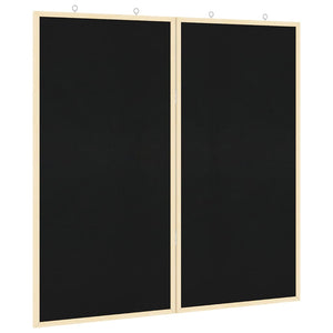 Vidaxl bulletinbord 80 x 80 x 1.4 cm massief grenenhout zwart