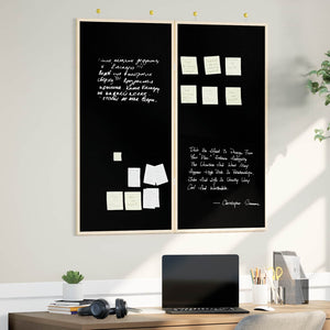 Vidaxl bulletinbord zwart 100 x 100 x 1,4 cm massief grenenhout